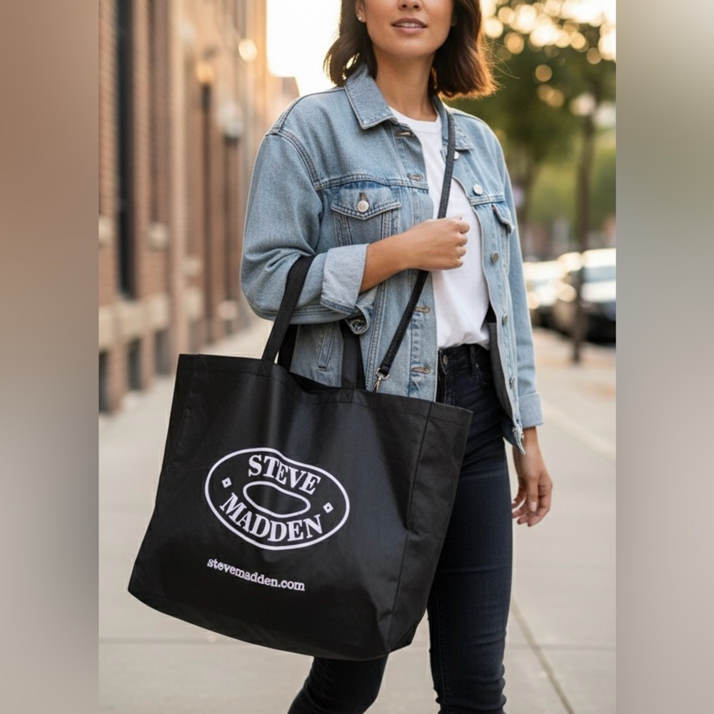 Steve Madden Shoe Store Promo Shopping Bag Black & White